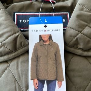 NWT Tommy Hilfiger Quilted Jacket, Women's Size M in Olive Green Juniper